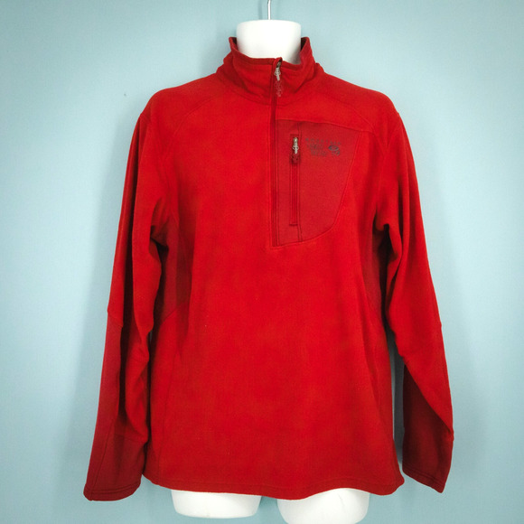 Mountain Hardwear Men's Size Large L Red Strecker Lite 1/4 Zip Fleece Jacket - Picture 1 of 7